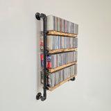 CD Storage Library Shelving System Wall Mounted in Black