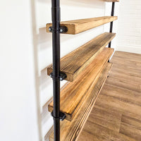 DVD shelving library black pipe wooden