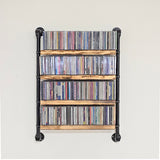 CD Storage Library Shelving System Wall Mounted in Black