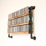 CD Storage Library Shelving System Wall Mounted in Black