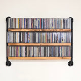 CD Storage Library Shelving System Wall Mounted in Black
