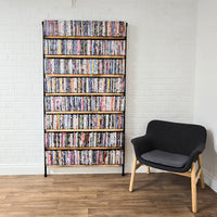 DVD shelving library black pipe wooden