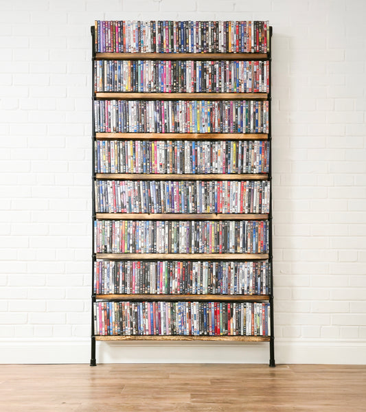 DVD shelving library black pipe 